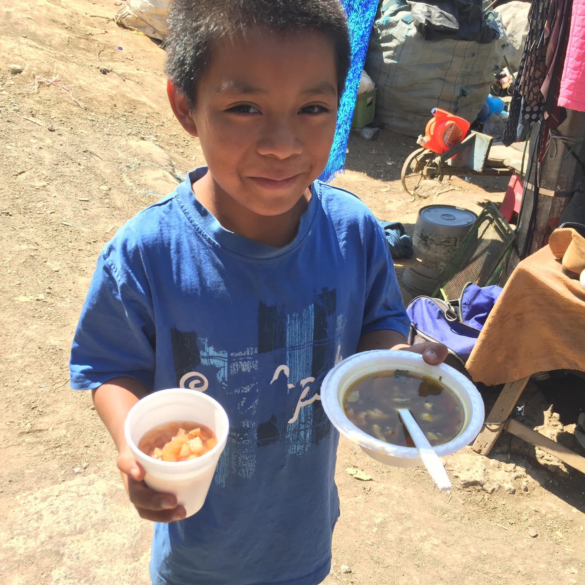 Child receiving food